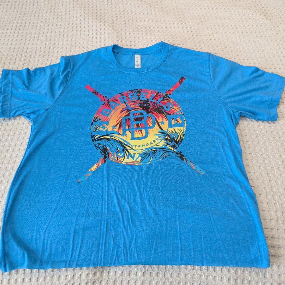 Barbells And Ponytails Crop S/S "Tropical" Tee T-Shirt M NEW